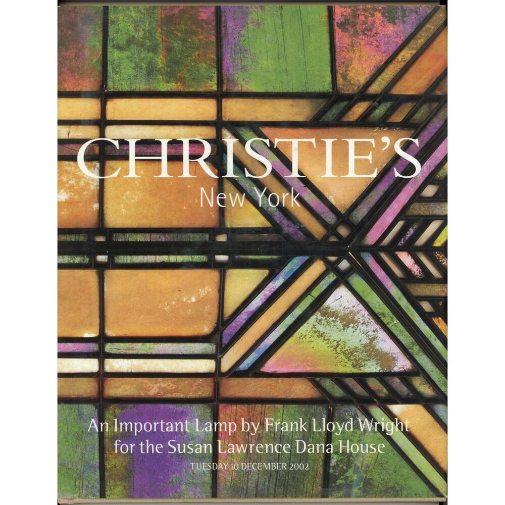 Christies Auction Catalog Sale 1162A Frank Lloyd Wright Dec 2002 New York
